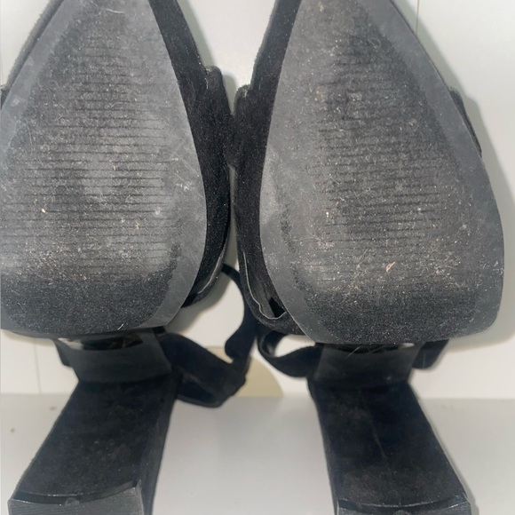 Black High heels platform heels velvet suede heels - Picture 7 of 8